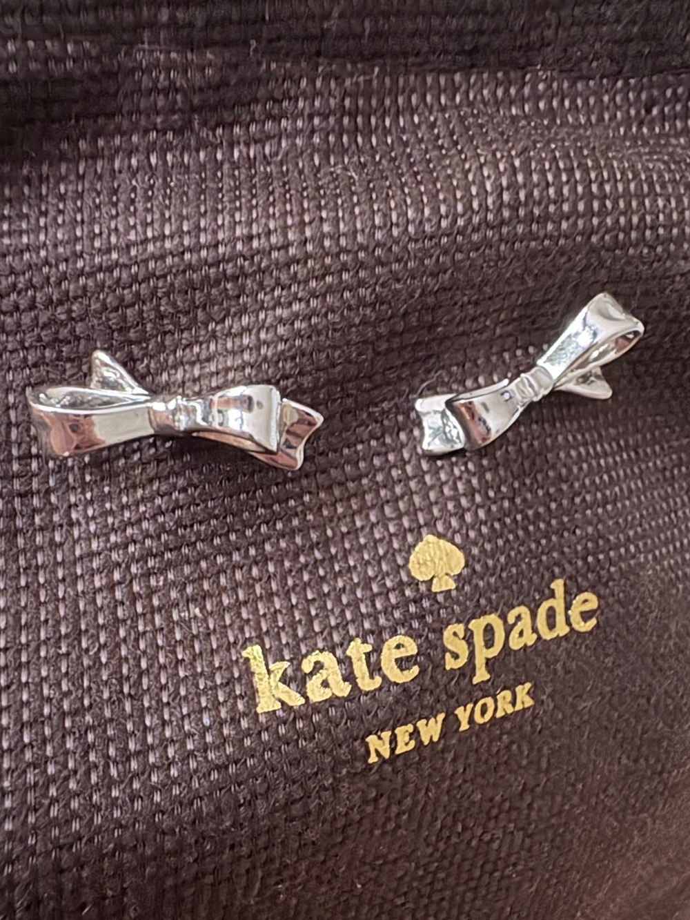 kate spade New York Silver Ribbon Bow earrings